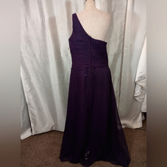 Da Vinci TAG Long Formal Dress, One Shoulder, Ruched, Purple, Long , 16 - Picture 5 of 13